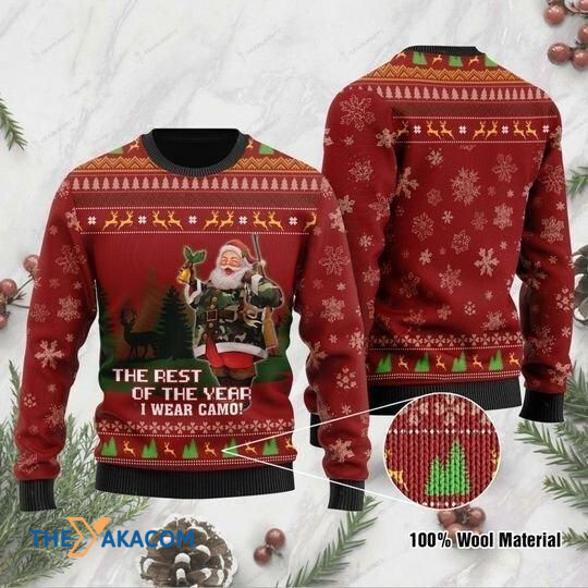 Santa Claus Hunting The Rest Of The Year I Wear Camo Gift For Christmas Ugly Christmas Sweater Santa Claus Hunting The Rest Of The Year I Wear Camo Gift For Christmas Ugly Christmas Sweater