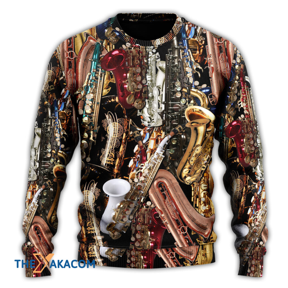 Saxophone I Don_t Need Therapy I Just Need Saxophone Gift For Lover Ugly Christmas Sweater