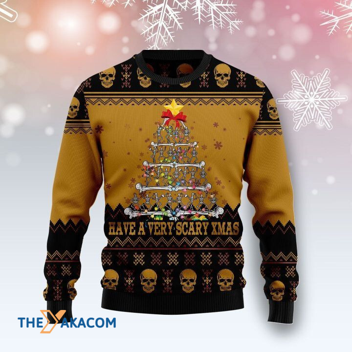 Skeleton Made A Christmas Tree Have A Very Scary Xmas Gift For Christmas Ugly Christmas Sweater Skeleton Made A Christmas Tree Have A Very Scary Xmas Gift For Christmas Ugly Christmas Sweater