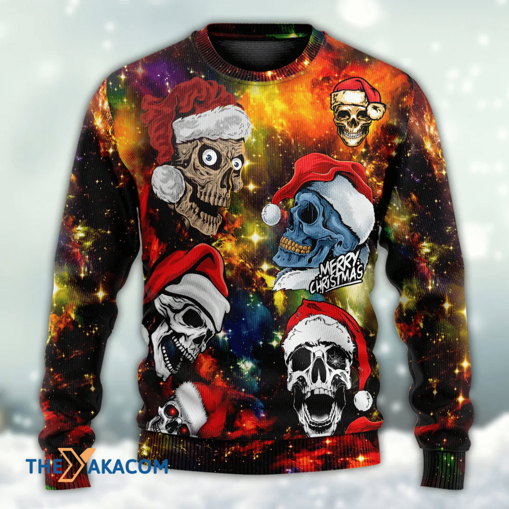 Skull Love Christmas Funny Gift For Lover Ugly Christmas Sweater