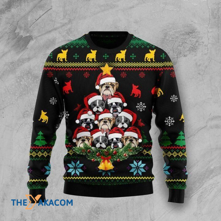 Snowflakes And Lovely French Bulldog Make A Christmas Tree Gift For Christmas Ugly Christmas Sweater Snowflakes And Lovely French Bulldog Make A Christmas Tree Gift For Christmas Ugly Christmas Sweater