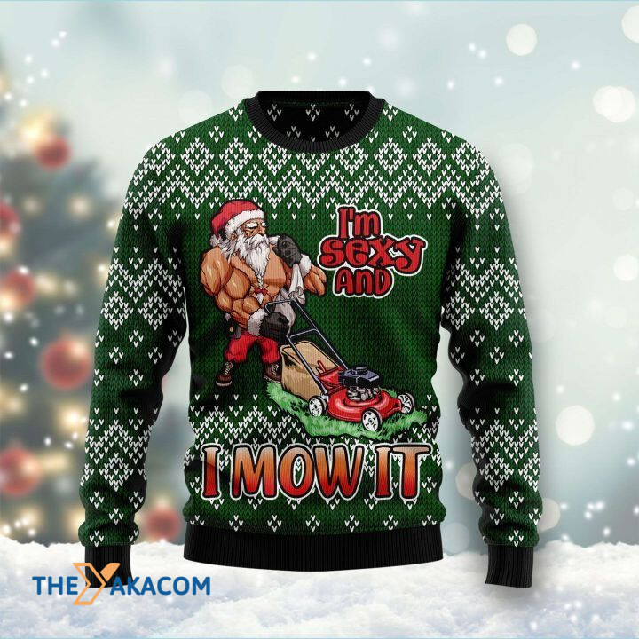 Strong Santa Claus Farmer I_m Sexy And I Mow It Gift For Christmas Ugly Christmas Sweater Strong Santa Claus Farmer I_m Sexy And I Mow It Gift For Christmas Ugly Christmas Sweater