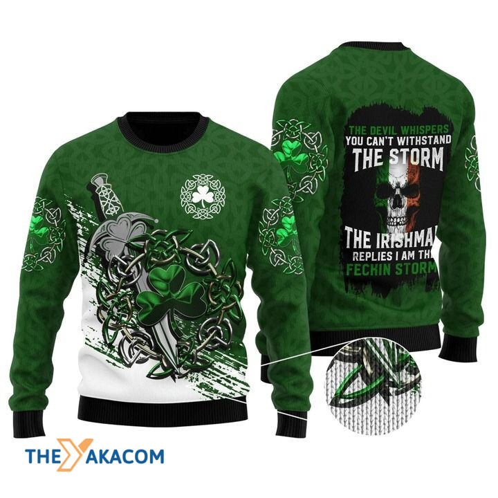Sword Irish Saint Patrick Replies I Am The Feckin Storm Gift For Christmas Ugly Christmas Sweater Sword Irish Saint Patrick Replies I Am The Feckin Storm Gift For Christmas Ugly Christmas Sweater