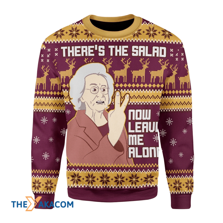 There Is The Salad Now Leave Me Alone Awesome Gift For Christmas Ugly Christmas Sweater