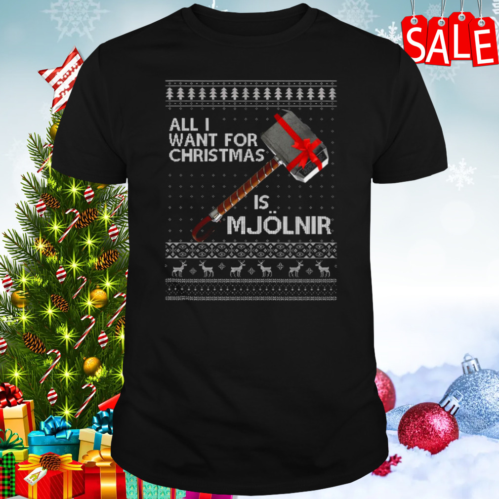 Thor All I Want For Christmas Is Mjolnir Hammer Knit shirt