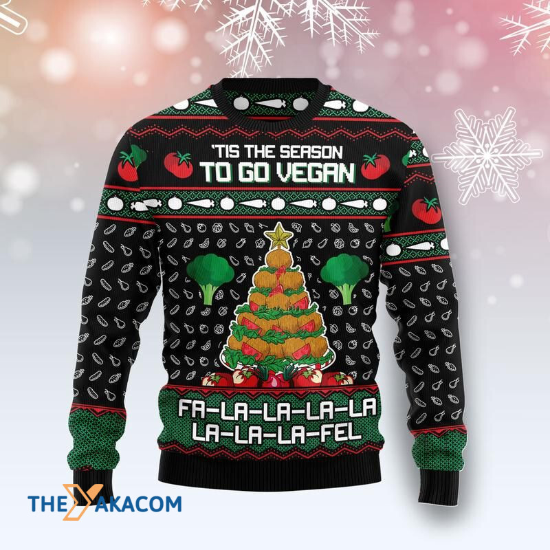Tis The Season To Go Vegan Awesome Gift For Christmas Ugly Christmas Sweater