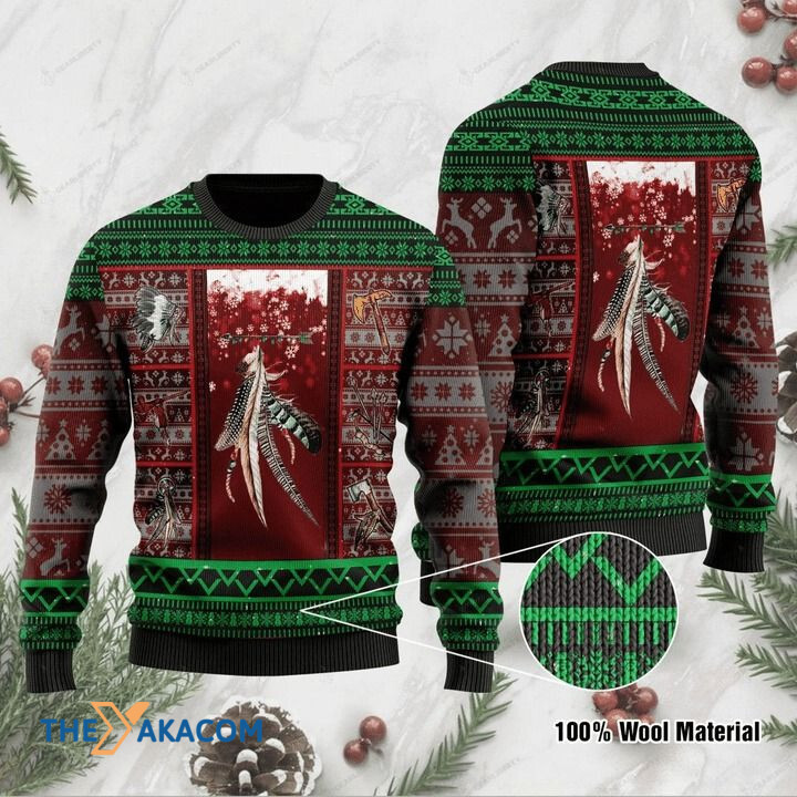 Tribe With Feathers Gift For Christmas Ugly Christmas Sweater