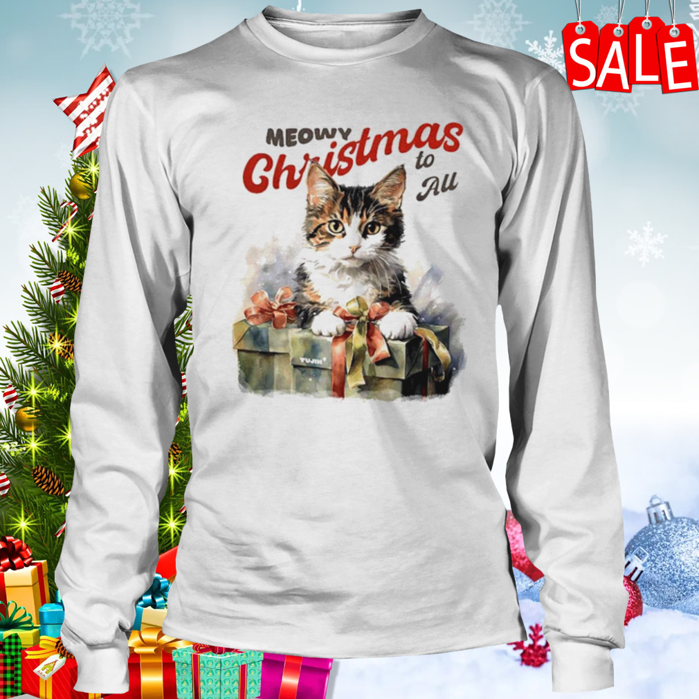 Cat meow Christmas to all shirt 3 Longsleeve shirt