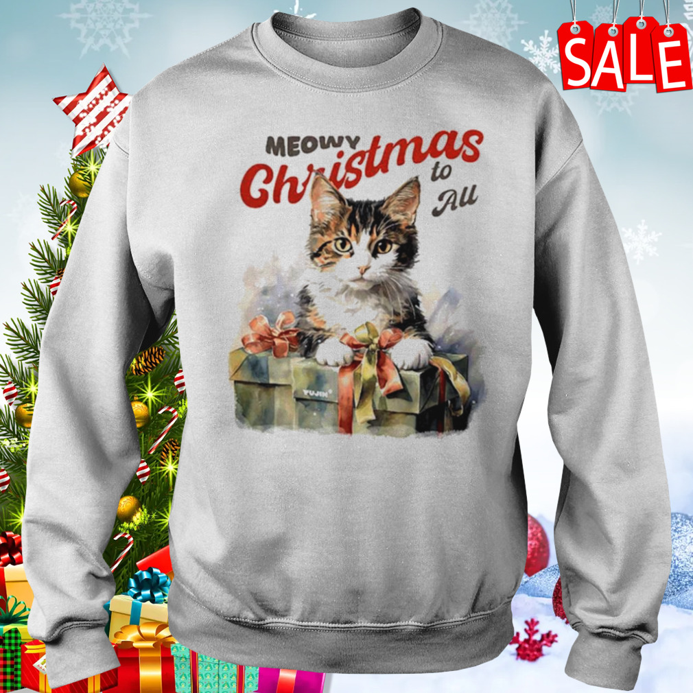 Cat meow Christmas to all shirt 4 Sweater