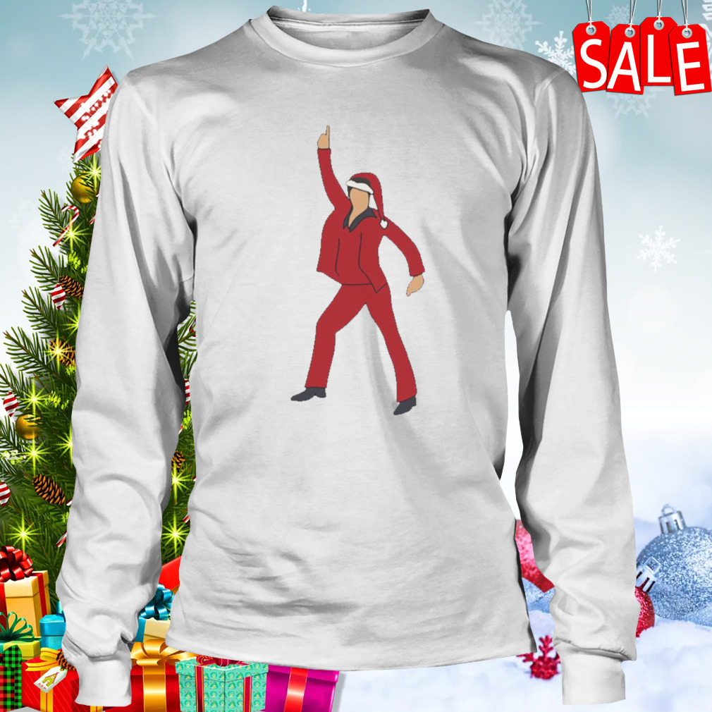 Christmas Disco Fever Santa John Travolta Emoji shirt 3 Longsleeve shirt