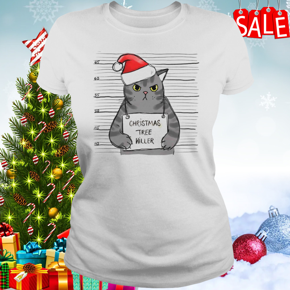 Christmas tree killer cat 2 Women's shirt