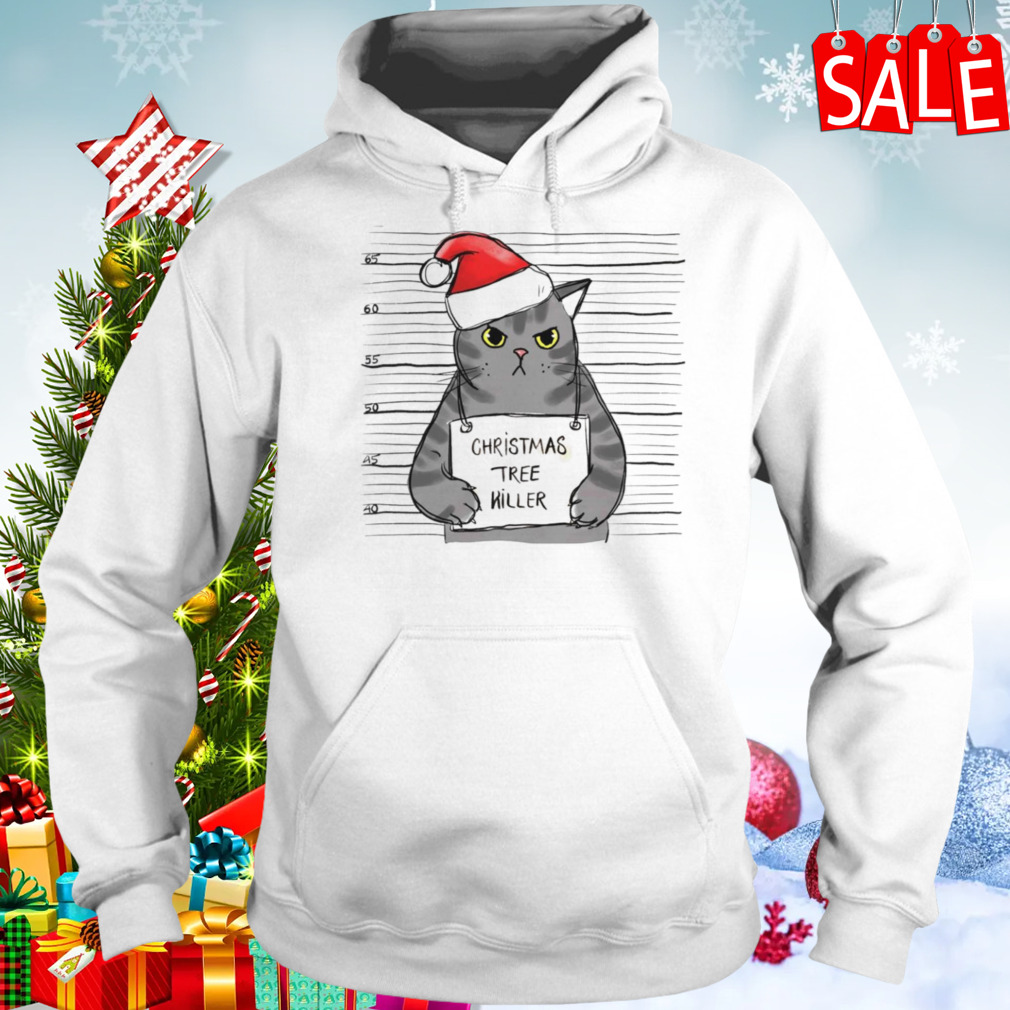 Christmas tree killer cat 5 Hoodie