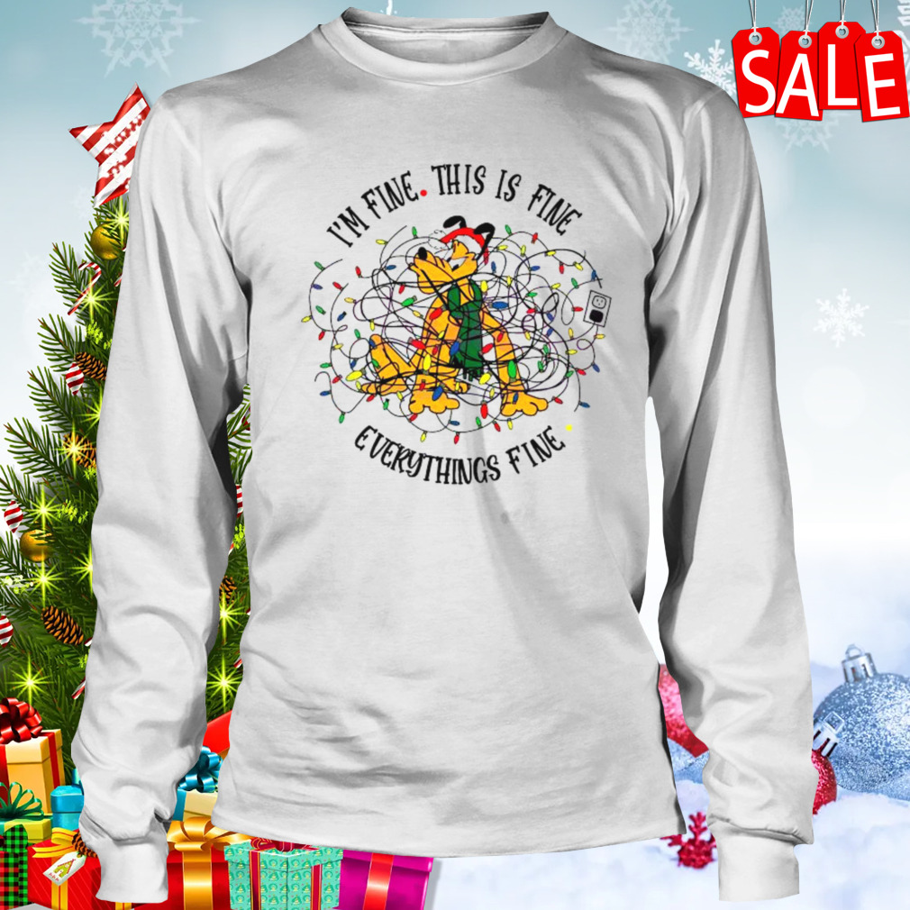 Disney Pluto Is Fine Everythings Fine Christmas Light Shirt 3 Longsleeve shirt
