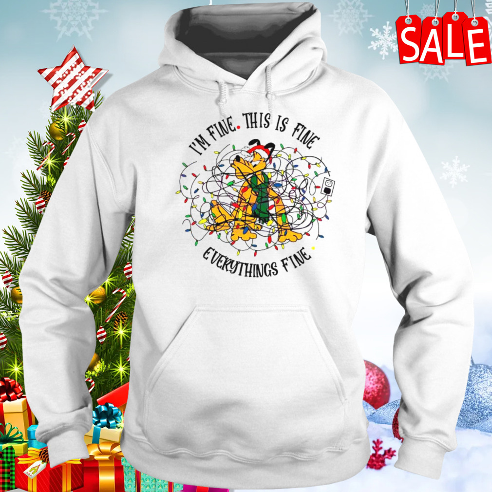 Disney Pluto Is Fine Everythings Fine Christmas Light Shirt 5 Hoodie