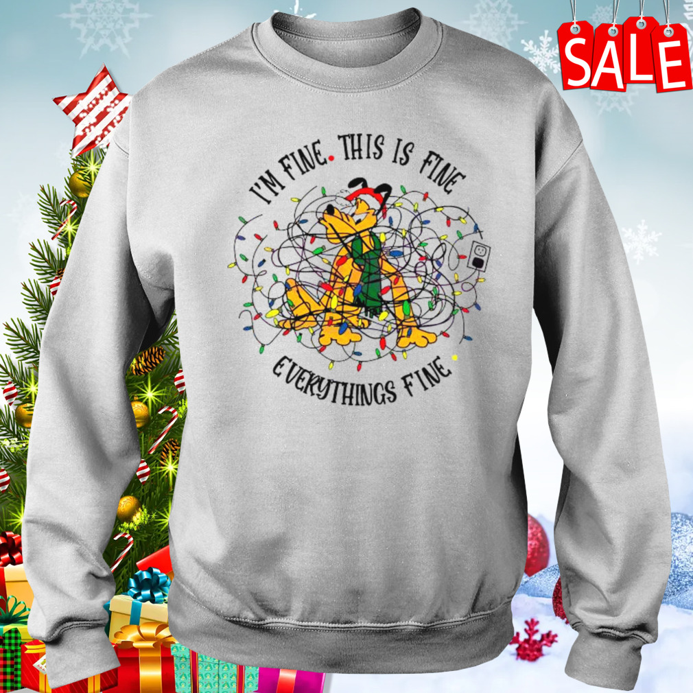 Disney Pluto Is Fine Everythings Fine Christmas Light Shirt 4 Sweater
