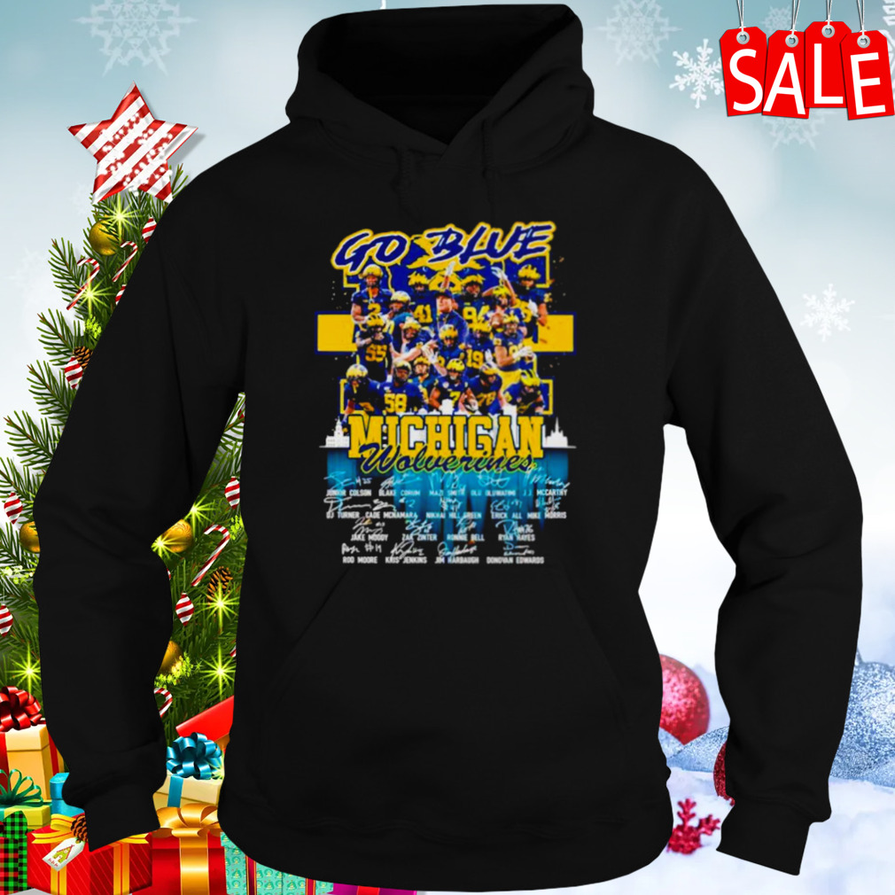Go blue Michigan Wolverines signatures shirt 5 Hoodies