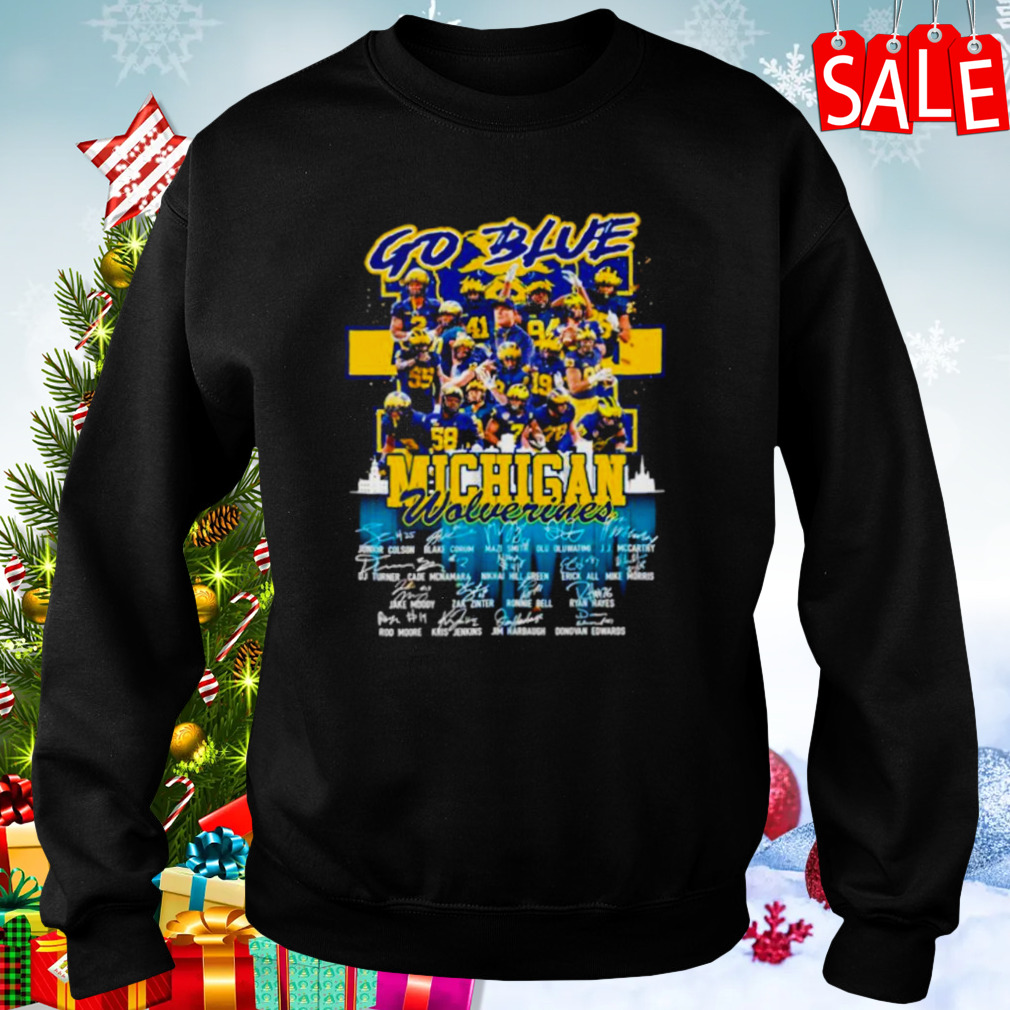 Go blue Michigan Wolverines signatures shirt 4 Sweaters