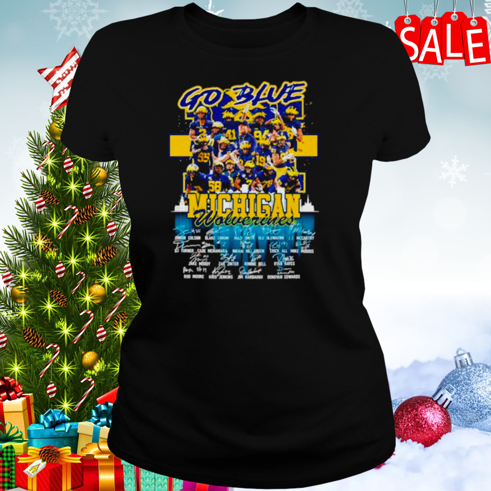 Go blue Michigan Wolverines signatures shirt 2 Women's tshirt