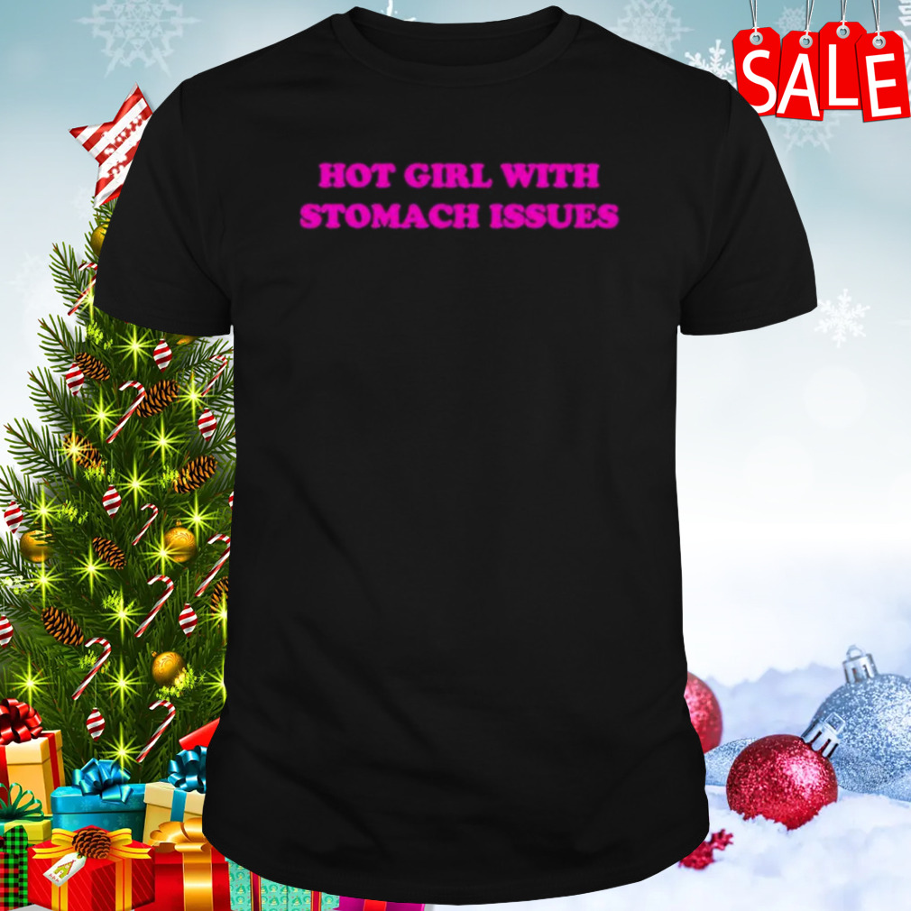 Hot girl with stomach issues pink sweatshirt