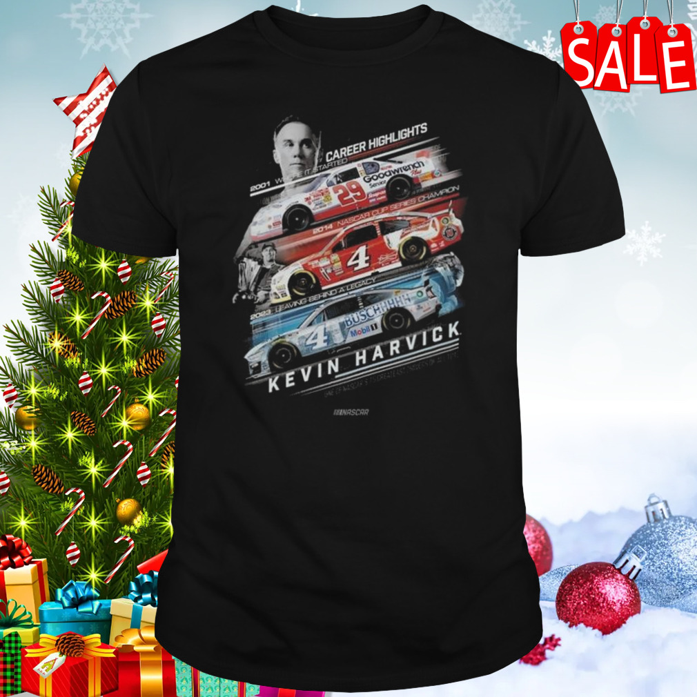 Kevin Harvick Checkered Flag Sports Black Career Milestones shirt 1 Unisex tshirt