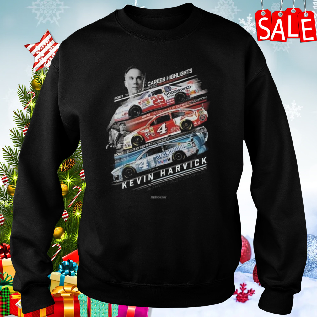 Kevin Harvick Checkered Flag Sports Black Career Milestones shirt 4 Sweaters