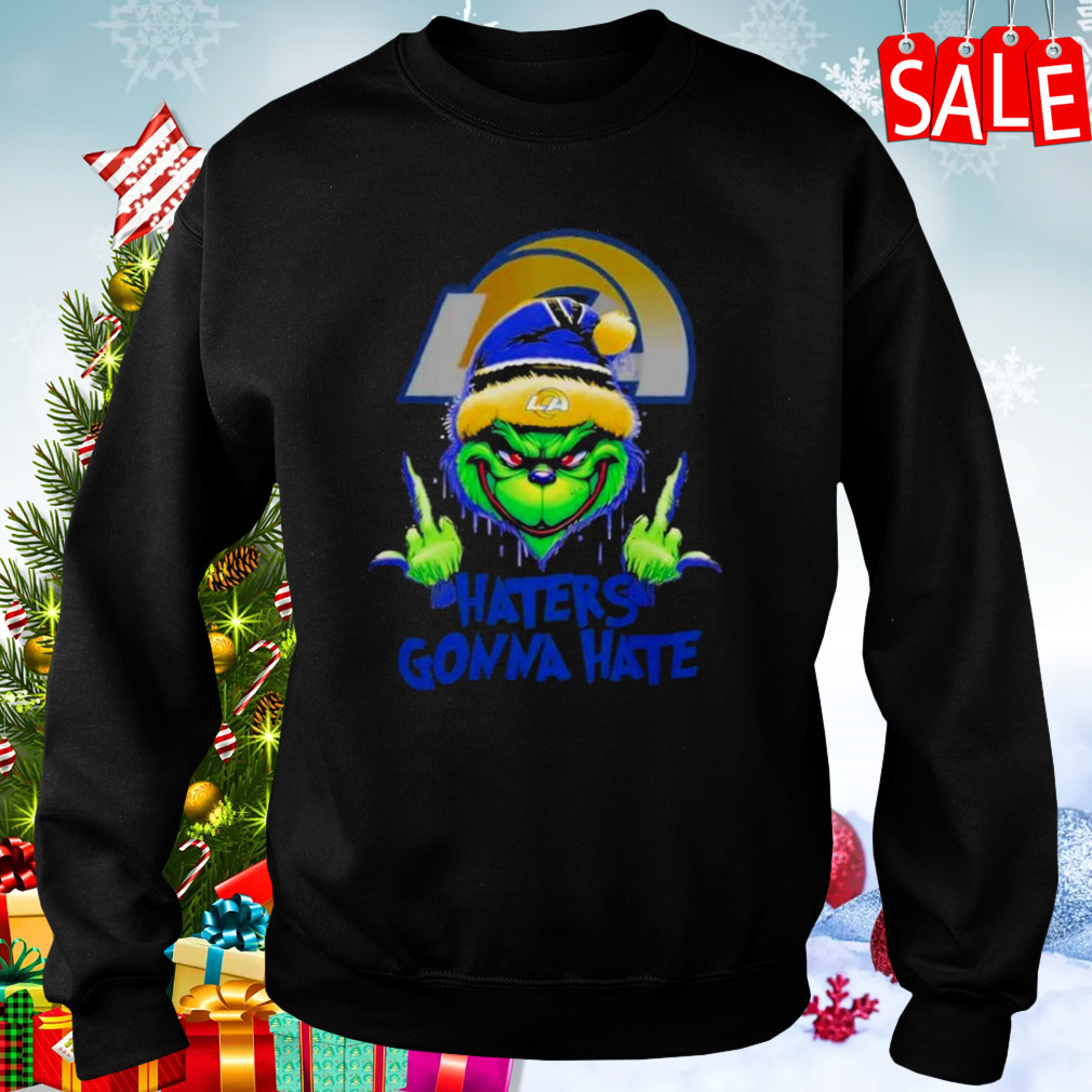 Los Angeles Rams Grinch Middle Finger Haters Gonna Hate Logo shirt 4 Sweaters