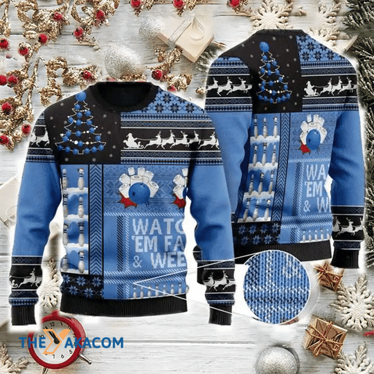 Merry Xmas Watch 'Em Fall And Weep Awesome Pattern Ugly Christmas Sweater