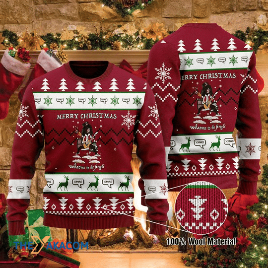 Merry Xmas Welcome To The Jungle Gift For Christmas Party Ugly Christmas Sweater