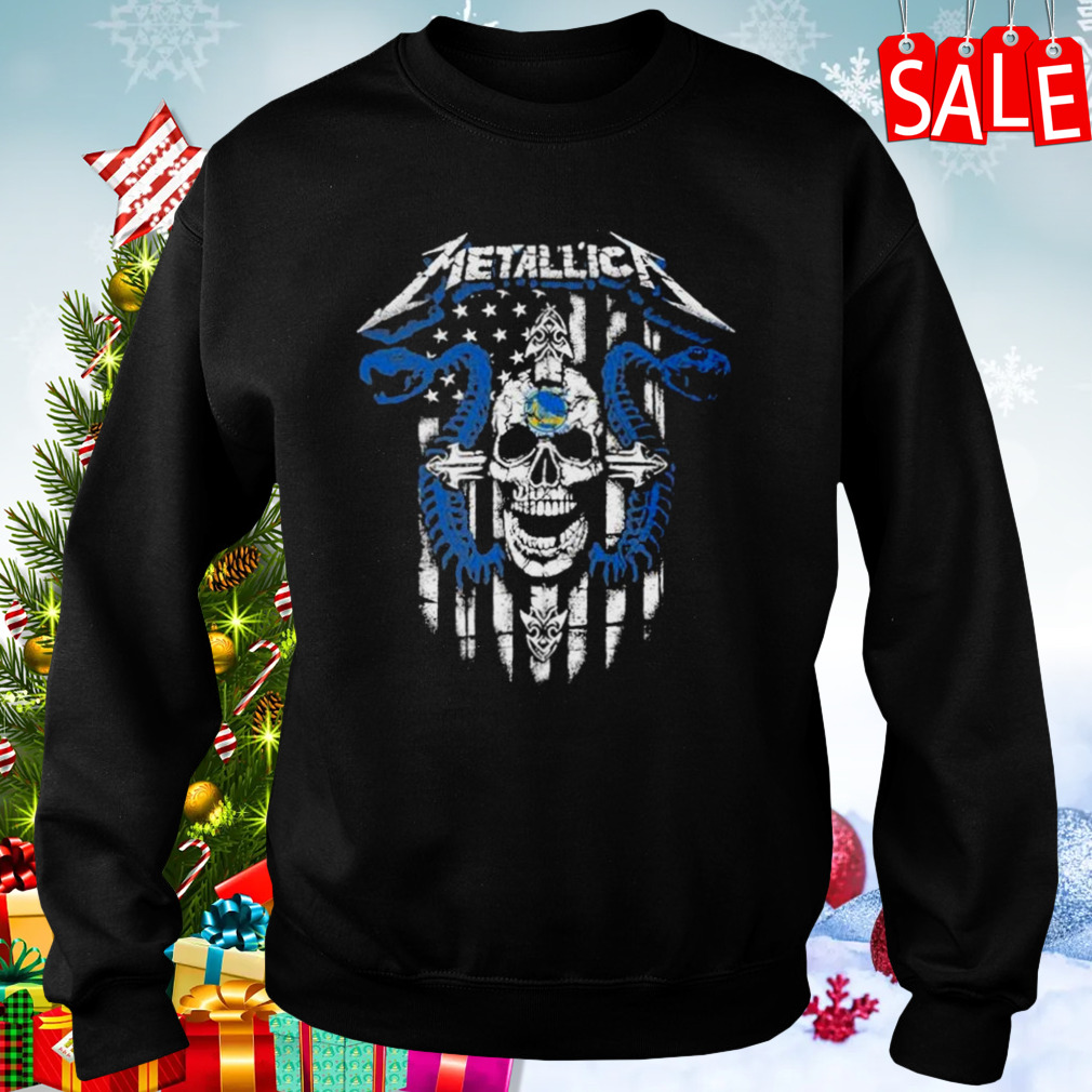 Metallica Snake Skull Golden State Warriors Logo Gildan 2023 shirt 4 Sweaters