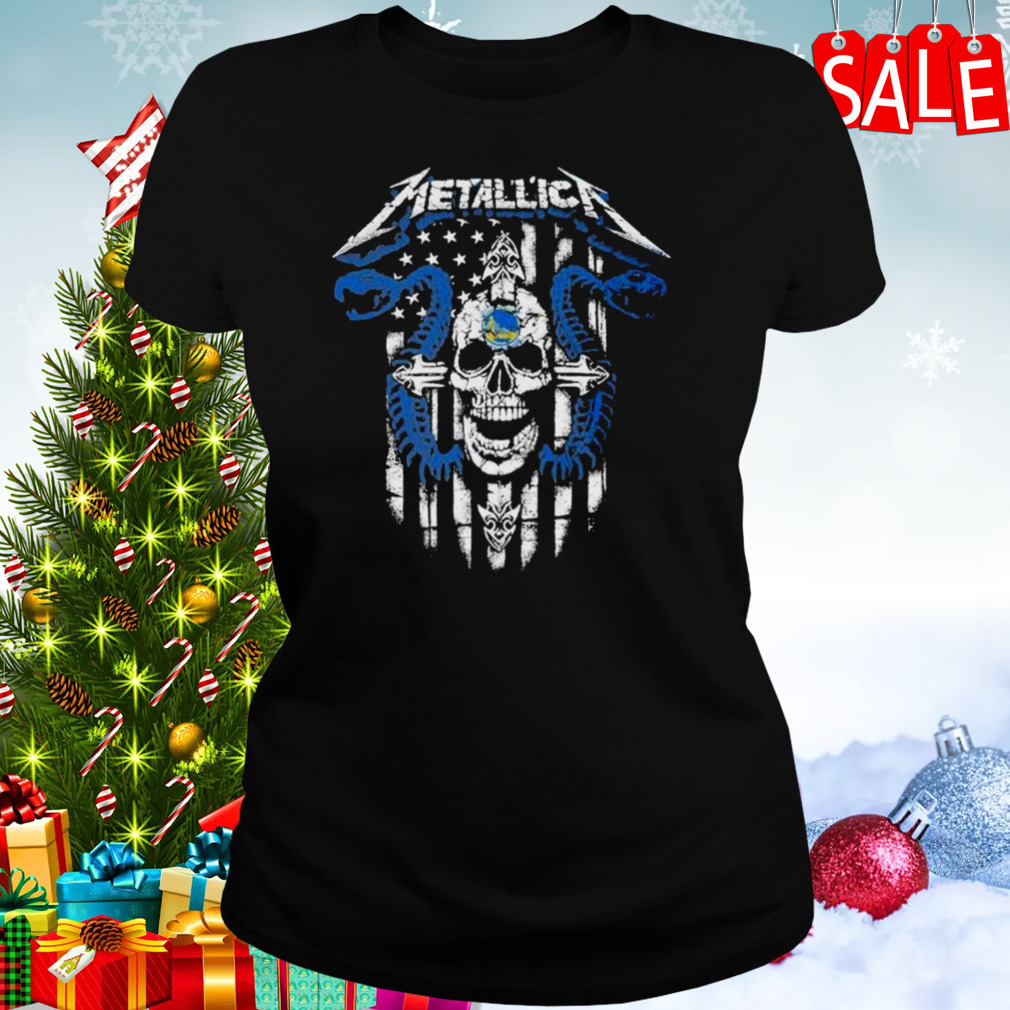 Metallica Snake Skull Golden State Warriors Logo Gildan 2023 shirt 2 Women's tshirt