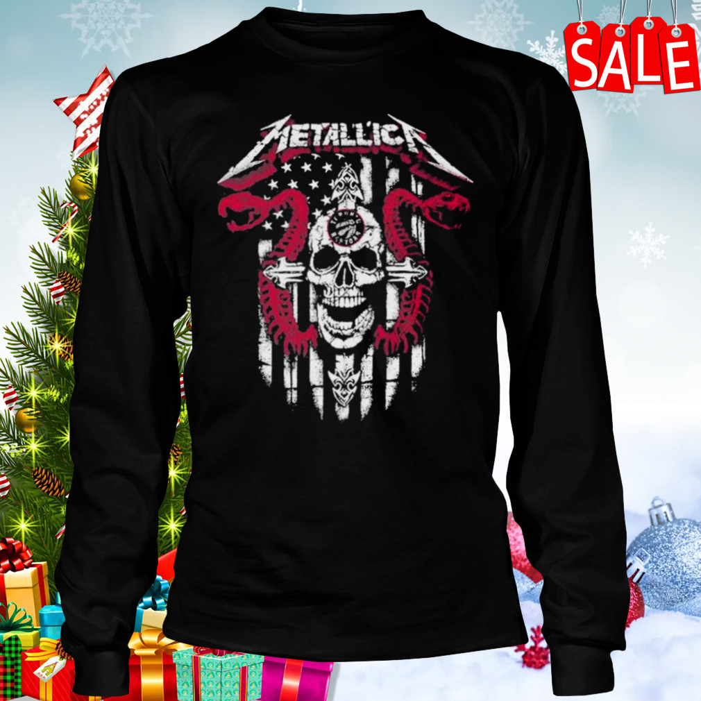 Metallica Snake Skull Toronto Raptors Logo Gildan 2023 shirt 3 Longsleeve tshirt