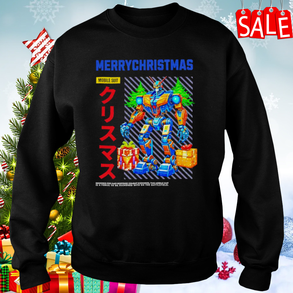 Mobile Suit Gundam Merry Christmas gift shirt 4 Sweaters