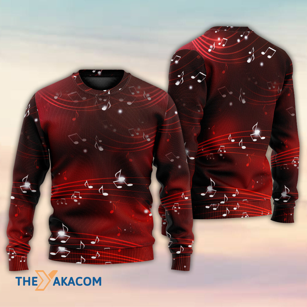 Music Musical Notes And Blurry Lights On Dark Red Gift For Lover Ugly Christmas Sweater 3 Music Musical Notes And Blurry Lights On Dark Red Gift For Lover Ugly Christmas Sweater