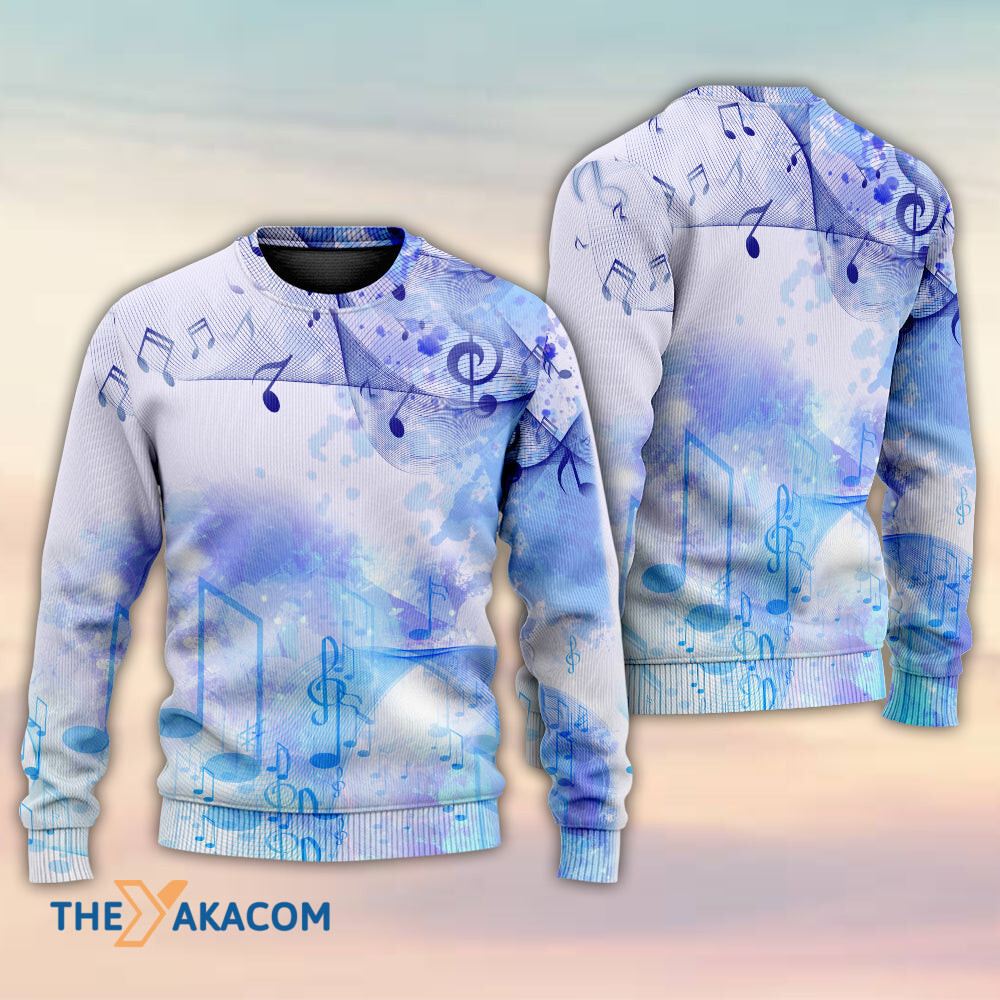 Music Watercolor Music Notes Gift For Lover Ugly Christmas Sweater 3 Music Watercolor Music Notes Gift For Lover Ugly Christmas Sweater