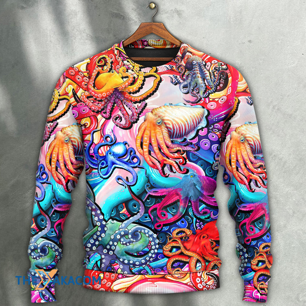 Octopus Colorful Lover Art Style Gift For Lover Ugly Christmas Sweater 2 Octopus Colorful Lover Art Style Gift For Lover Ugly Christmas Sweater