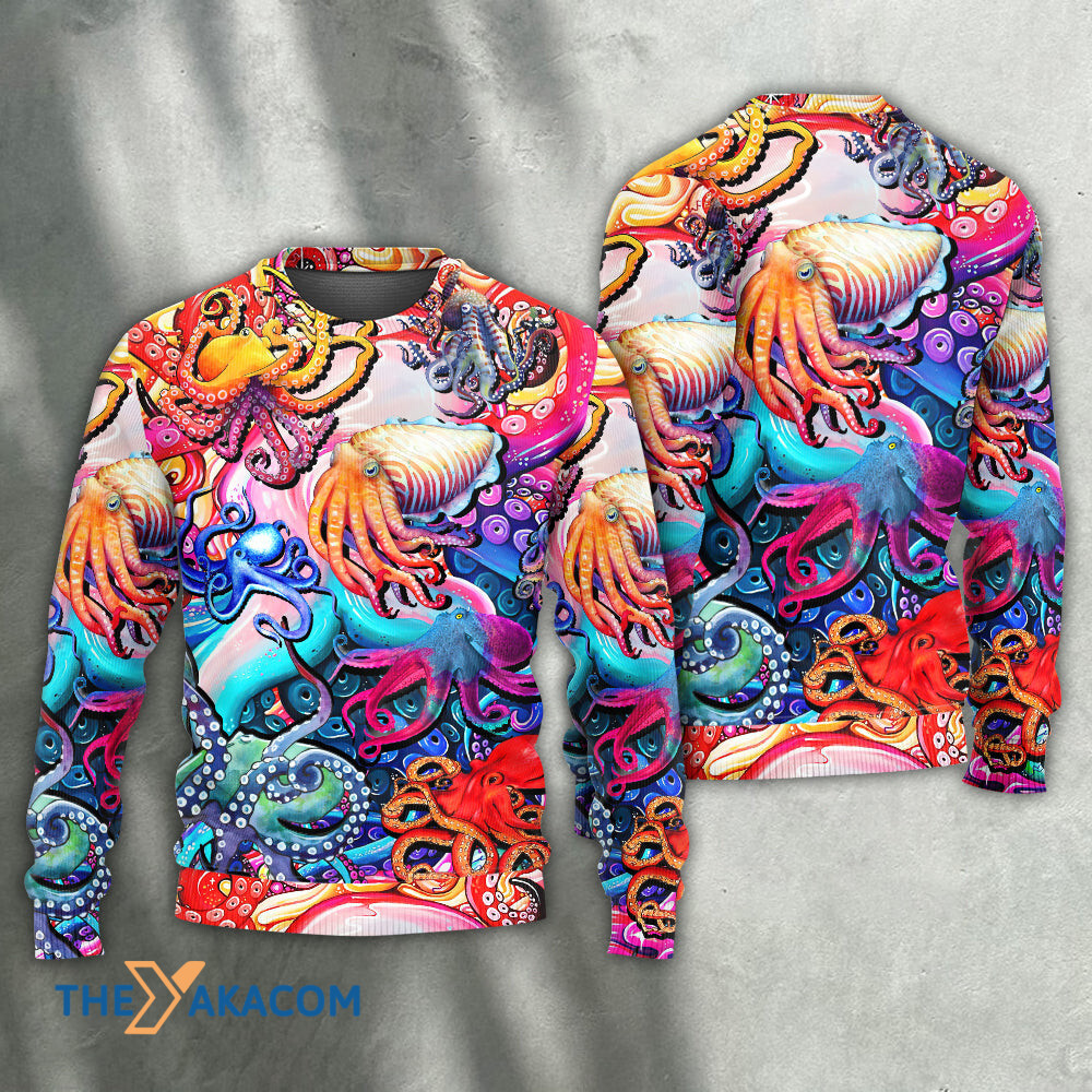 Octopus Colorful Lover Art Style Gift For Lover Ugly Christmas Sweater 3 Octopus Colorful Lover Art Style Gift For Lover Ugly Christmas Sweater