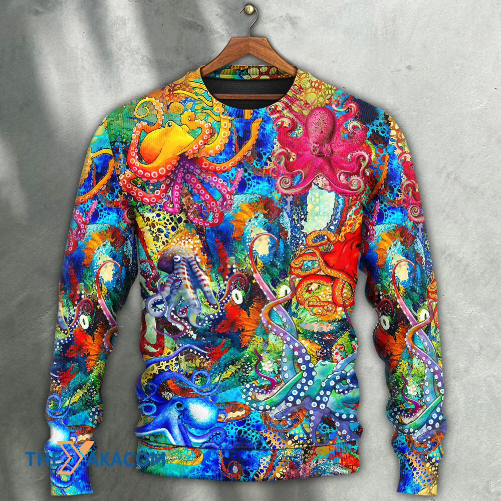 Octopus Lover Colorful Art Style Gift For Lover Ugly Christmas Sweater 2 Octopus Lover Colorful Art Style Gift For Lover Ugly Christmas Sweater