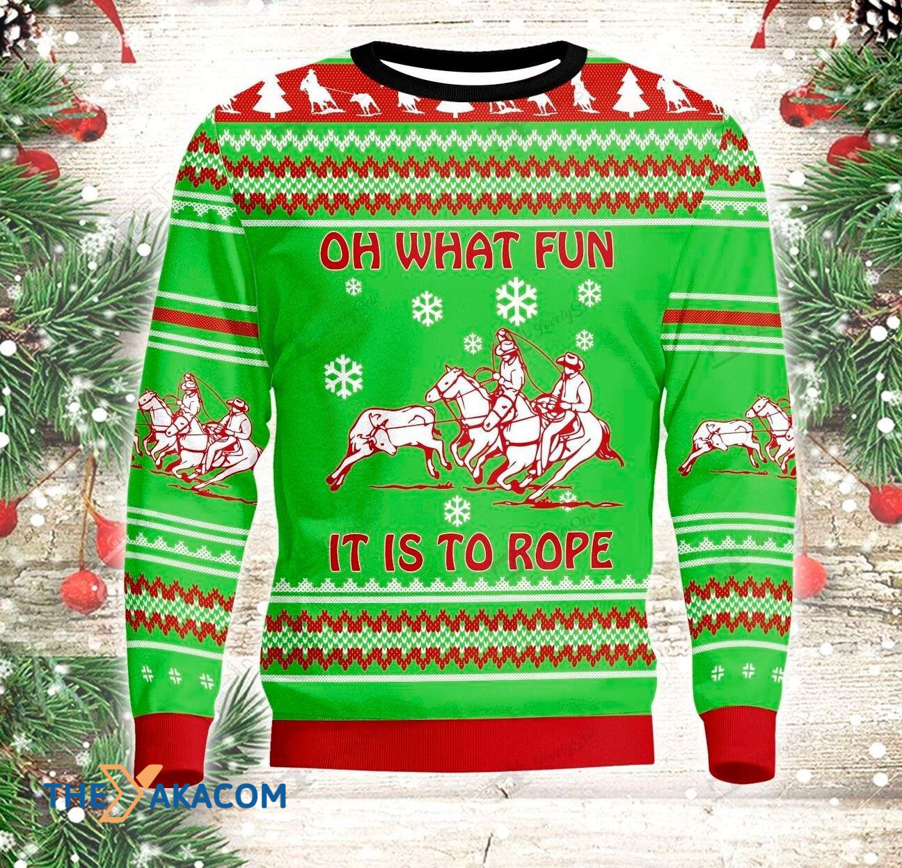 Oh What Fun Bull Roping Gift For Christmas Ugly Christmas Sweater 2 Oh What Fun Bull Roping Gift For Christmas Ugly Christmas Sweater