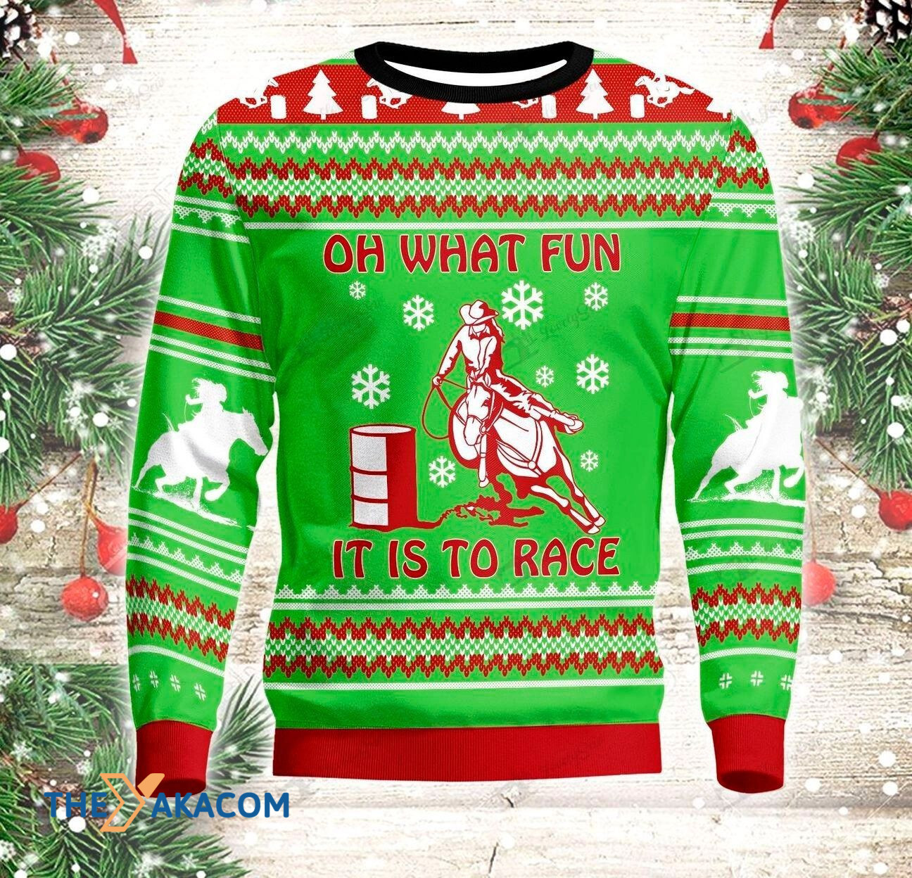 Oh What Fun Cowboy Barrel Racing Gift For Christmas Ugly Christmas Sweater 2 Oh What Fun Cowboy Barrel Racing Gift For Christmas Ugly Christmas Sweater
