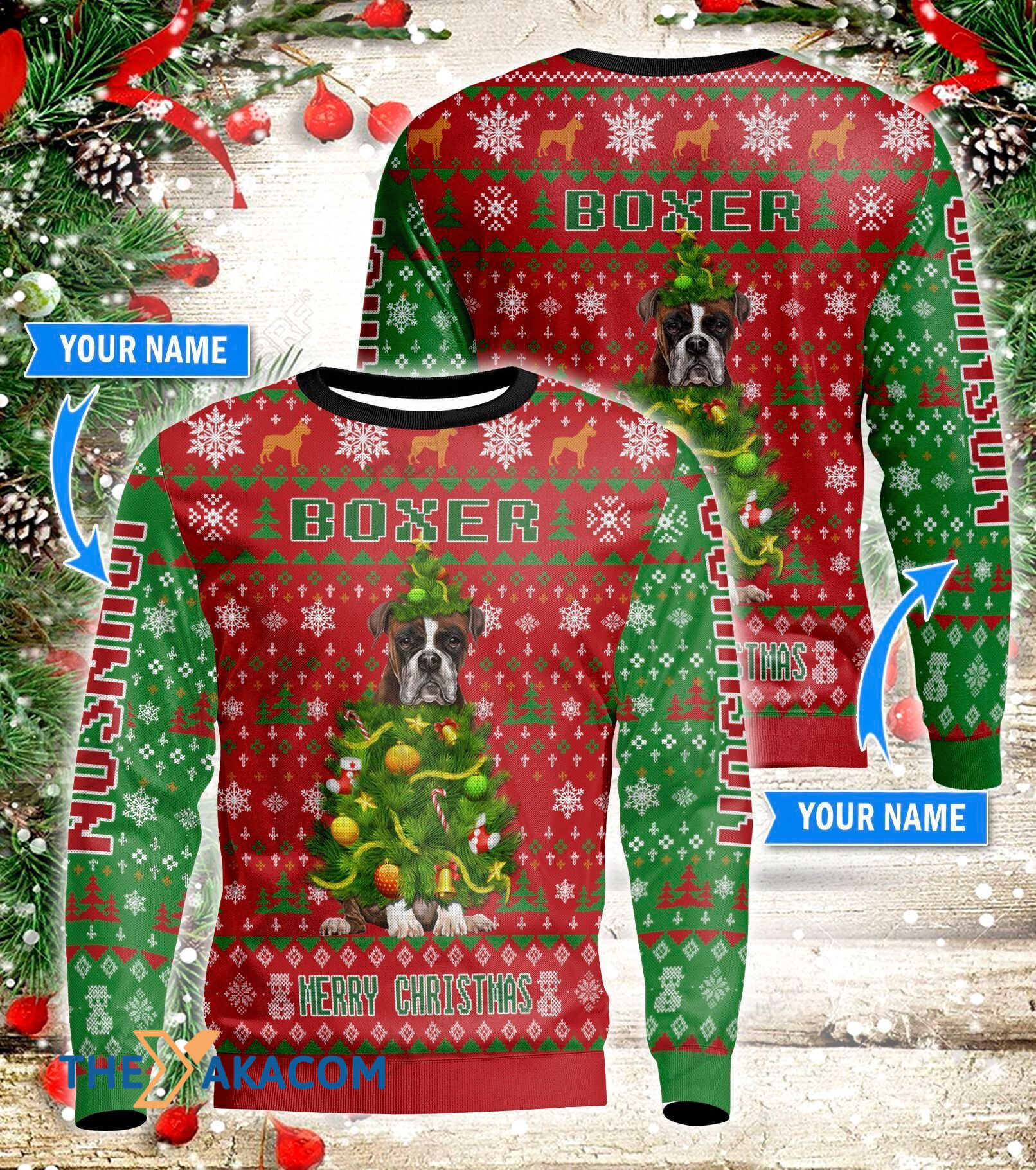 Personalized Big Boxer Dog And Xmas Tree Gift For Christmas Ugly Christmas Sweater 2 Personalized Big Boxer Dog And Xmas Tree Gift For Christmas Ugly Christmas Sweater