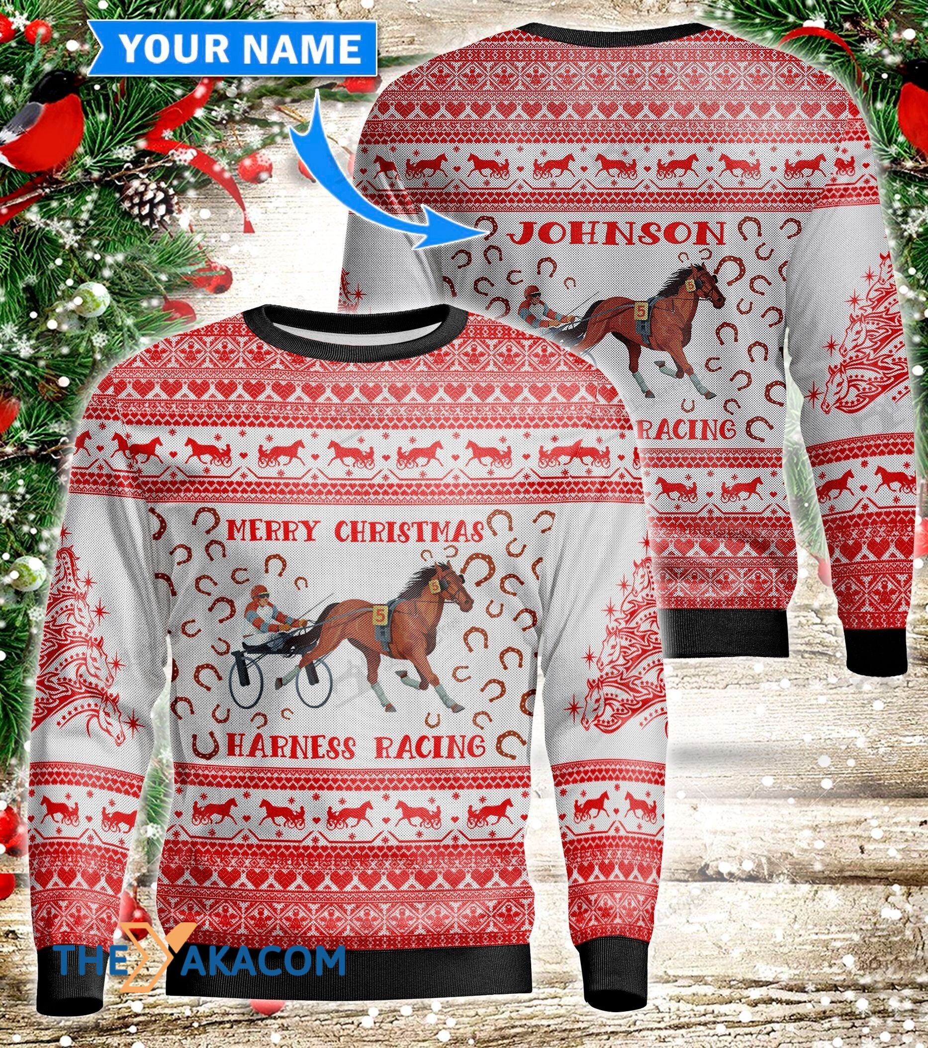 Personalized Boy In Carthorse Gift For Christmas Ugly Christmas Sweater 2 Personalized Boy In Carthorse Gift For Christmas Ugly Christmas Sweater