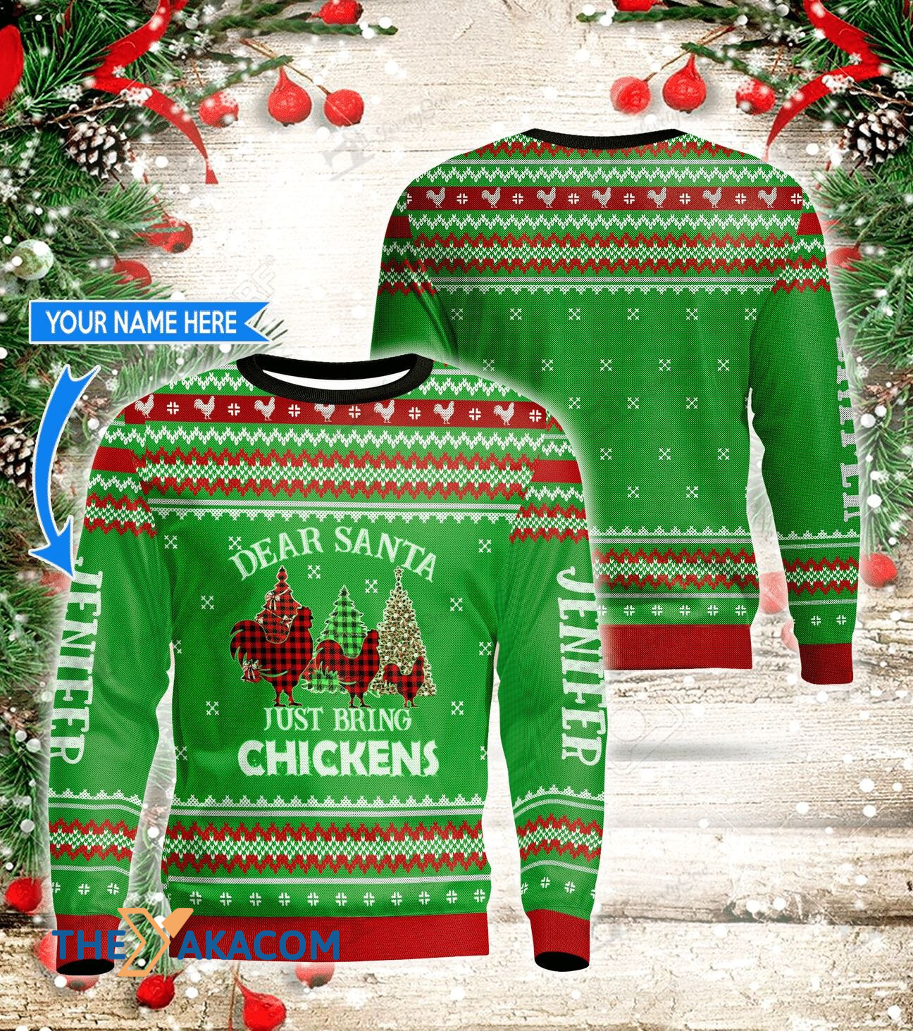 Personalized Chickens And Xmas Tree Gift For Christmas Ugly Christmas Sweater 2 Personalized Chickens And Xmas Tree Gift For Christmas Ugly Christmas Sweater