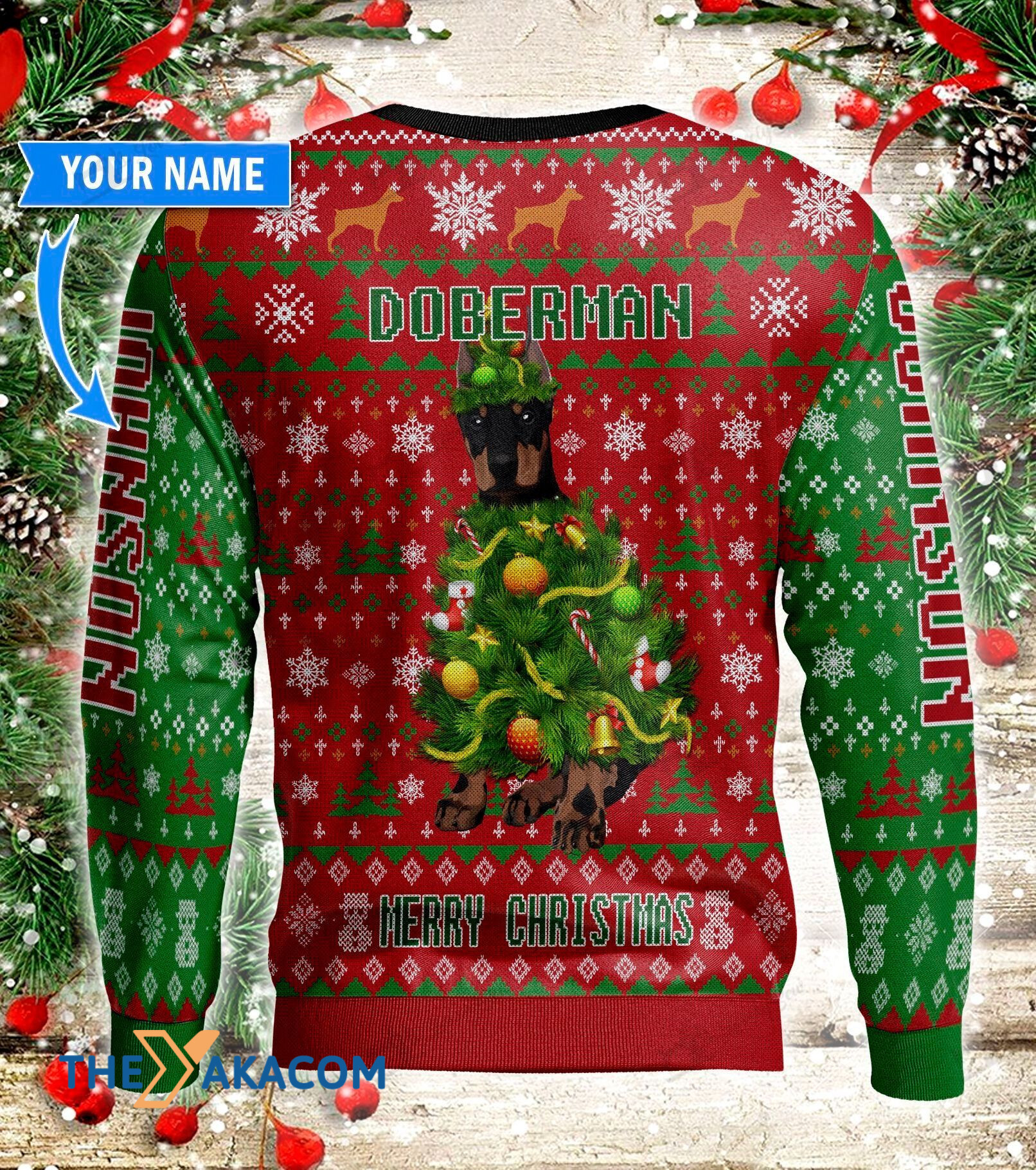 Personalized Christmas Day's Big Doberman Dog And Tree Gift For Christmas Ugly Christmas Sweater 1 Personalized Christmas Day's Big Doberman Dog And Tree Gift For Christmas Ugly Christmas Sweater