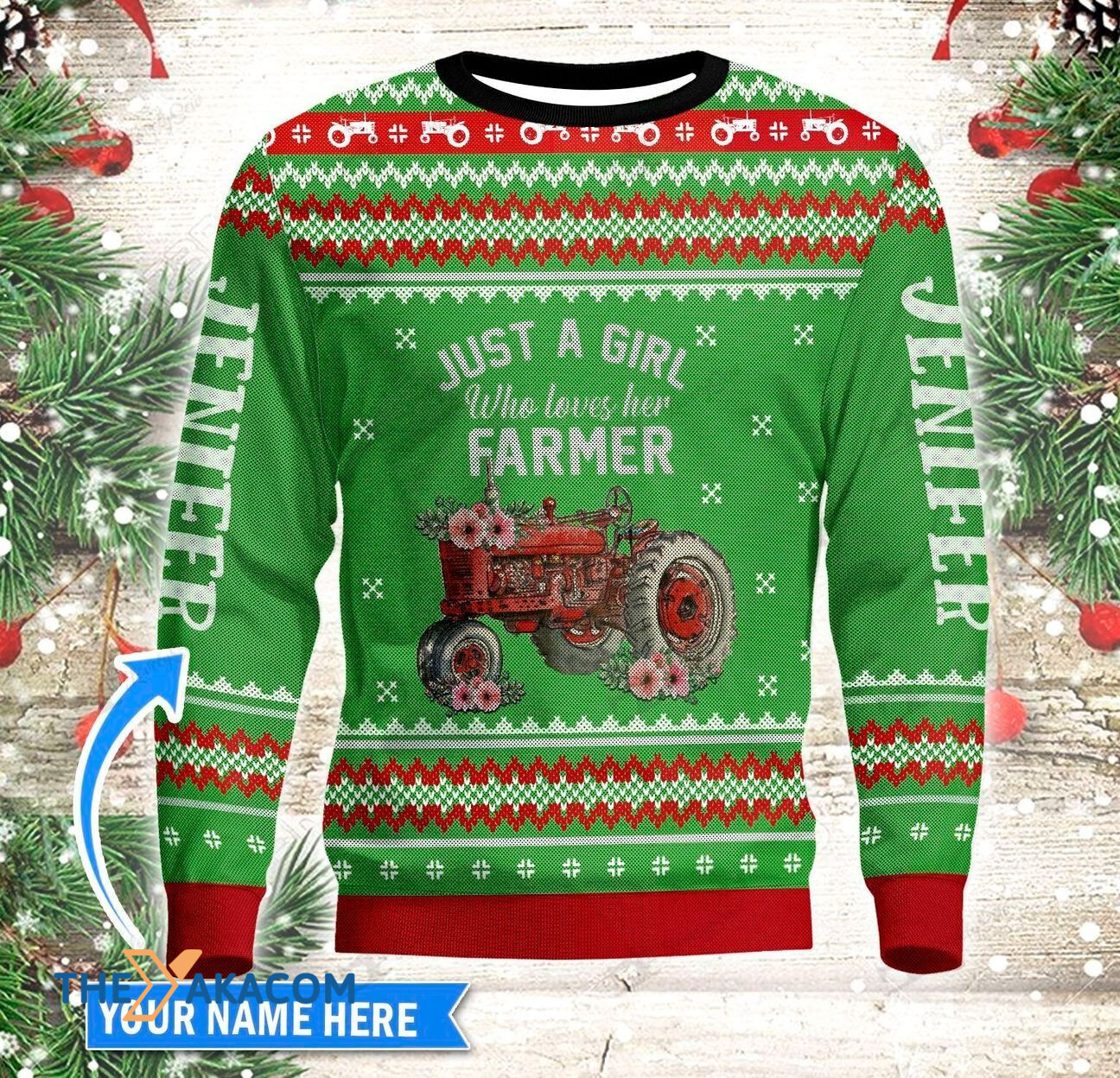 Personalized Christmas Tractor Gift For Christmas Ugly Christmas Sweater 2 Personalized Christmas Tractor Gift For Christmas Ugly Christmas Sweater