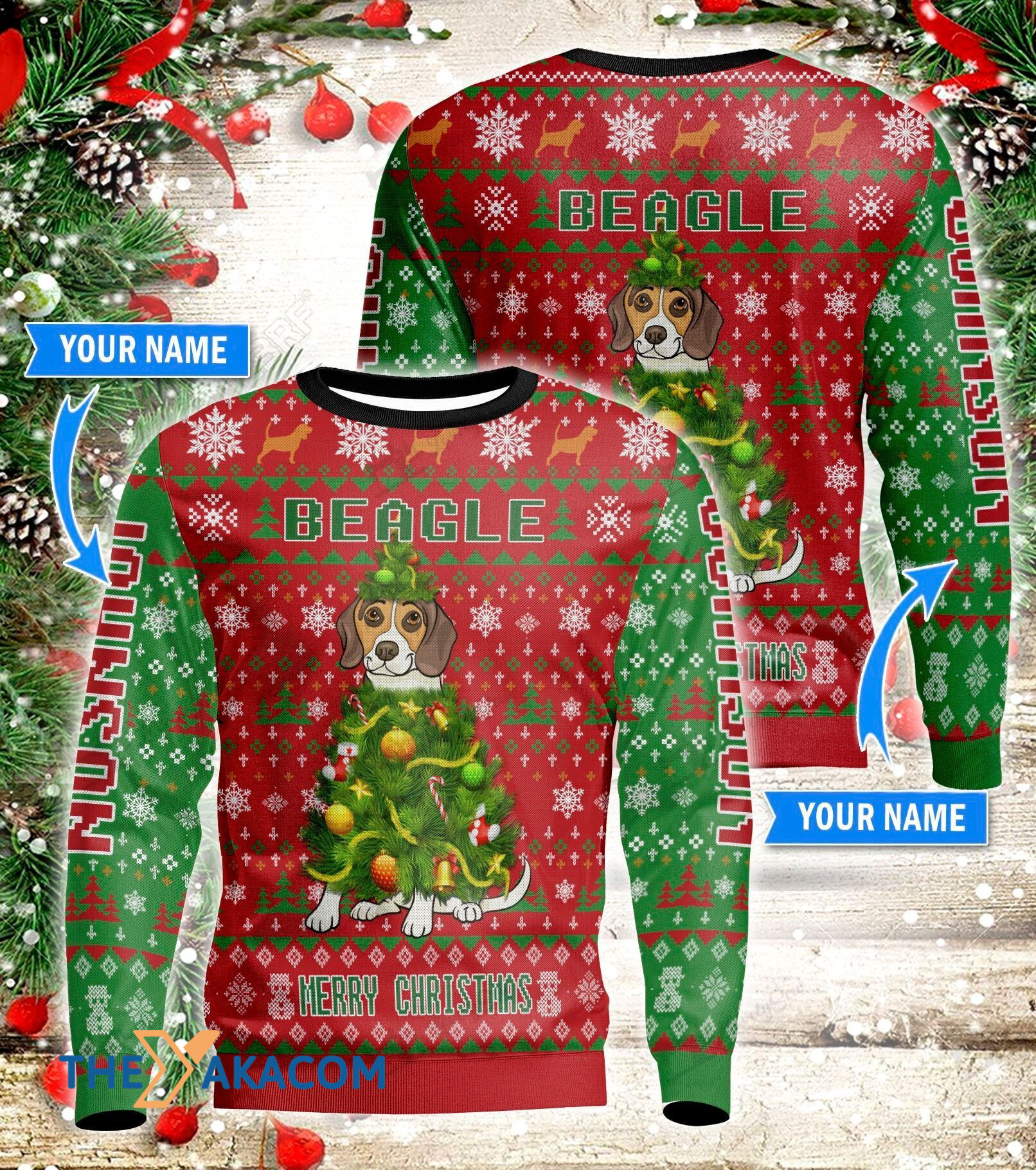 Personalized Cute Beagle Dog And Christmas Tree Gift For Christmas Ugly Christmas Sweater 2 Personalized Cute Beagle Dog And Christmas Tree Gift For Christmas Ugly Christmas Sweater