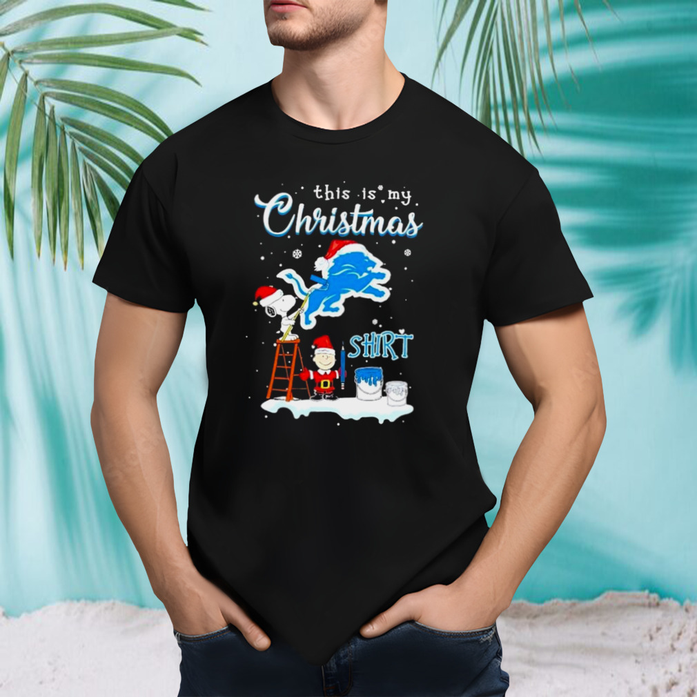 Snoopy And Charlie Brown Nfl Detroit Lions This Is My Christmas T-shirt