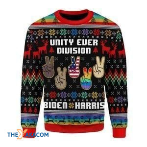 Unity Ever Division Biden Harris Gift For Christmas Ugly Christmas Sweater