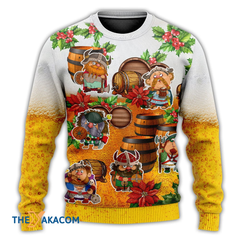 Viking Loves Beer Funny Christmas Gift For Lover Ugly Christmas Sweater