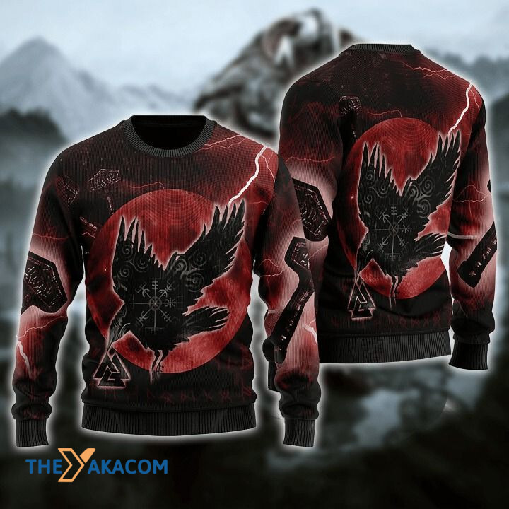 Viking Red Eagle Gift For Christmas Ugly Christmas Sweater