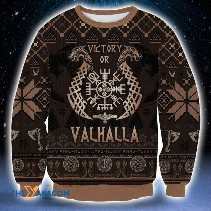 Viking Victory Or Valhalla Gift For Christmas Ugly Christmas Sweater